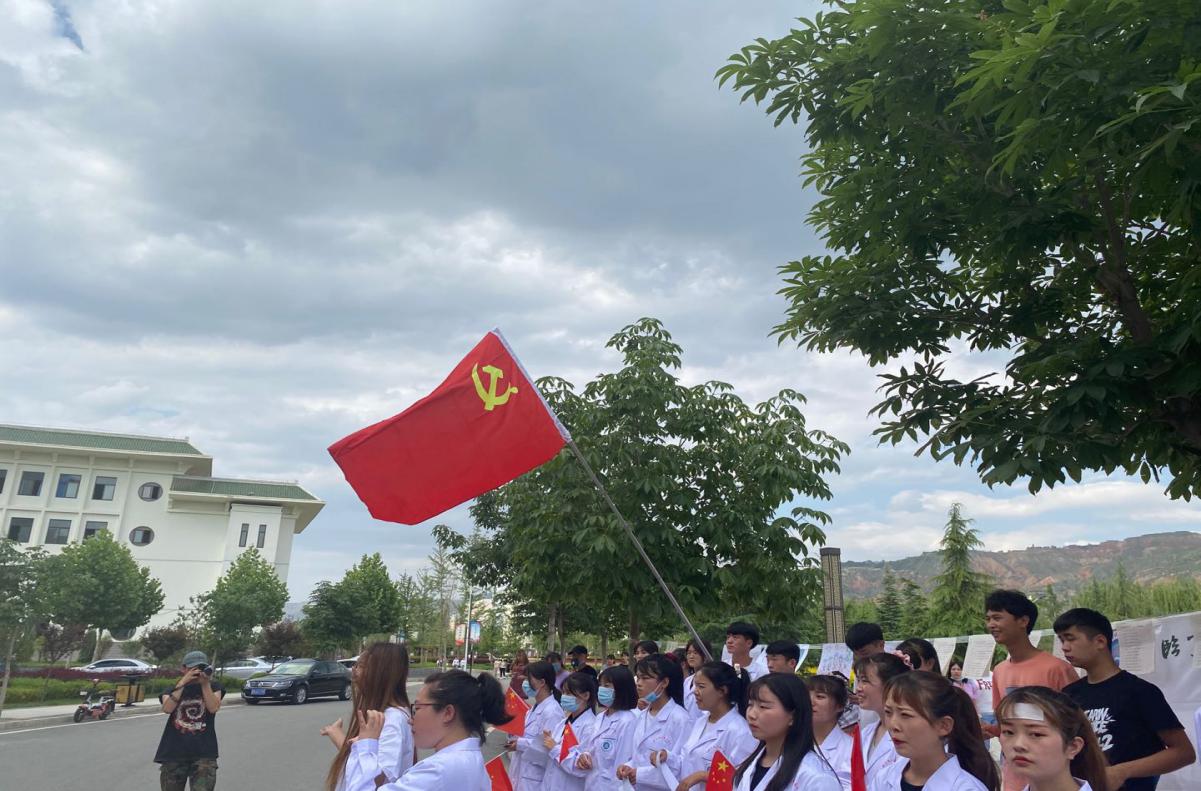 "党旗引领成长，红色点亮青春”  医学系党支部建党99周年主题活动